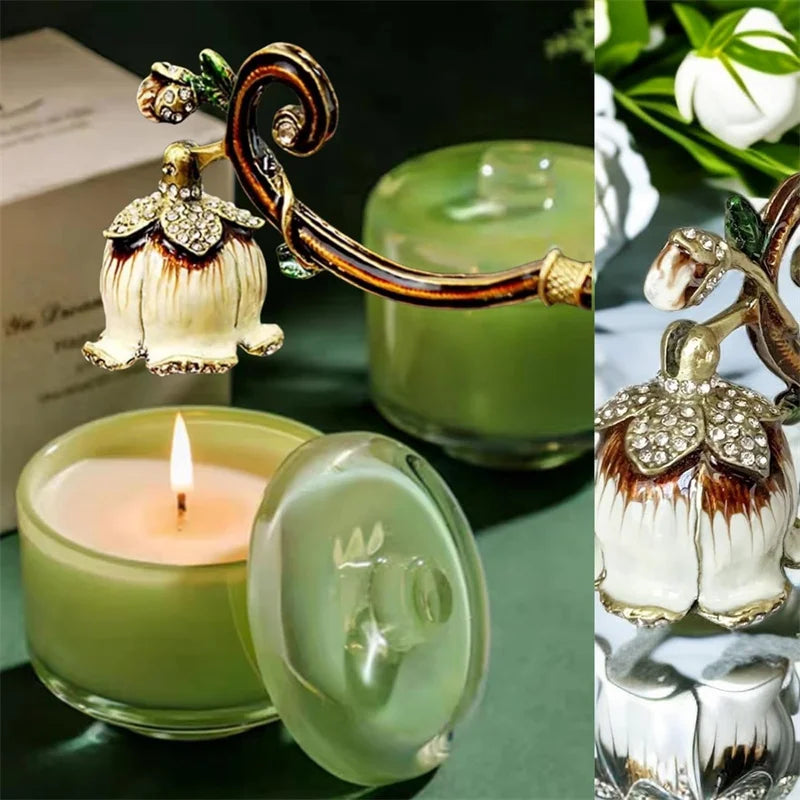 Elegant Metal Candle Snuffer - Long Handle Candle Extinguisher & Wick Snuffer for Home Decor Gift