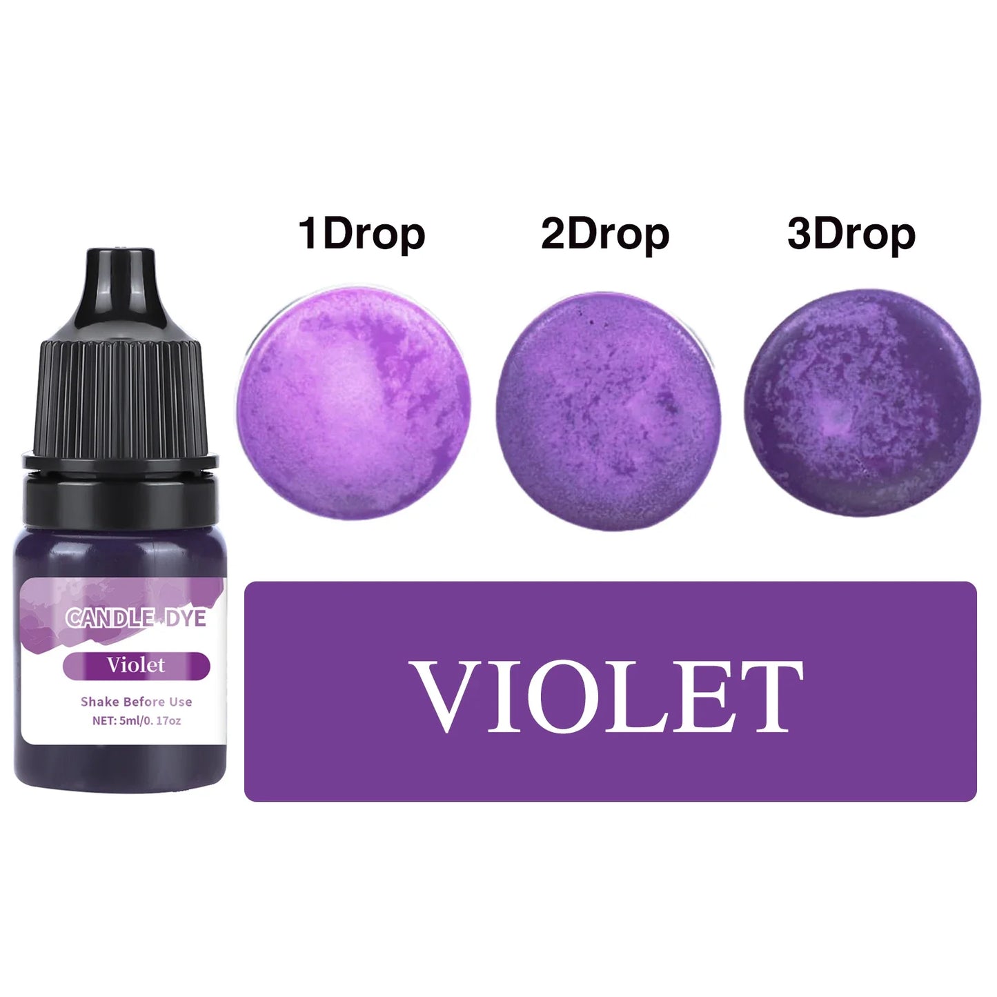 5 ml (0.17 fl oz) Liquid Candle Wax Colorant – Non-Toxic High-Concentration Pigment for Soy Candles & Soap DIY