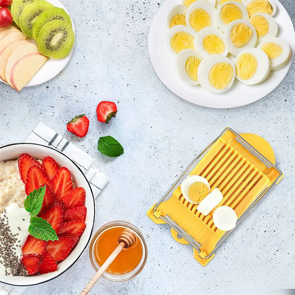 Multi-Function Stainless Steel Egg & Luncheon Meat Slicer, Banana Cheese Strawberry Cutter Kitchen Gadget