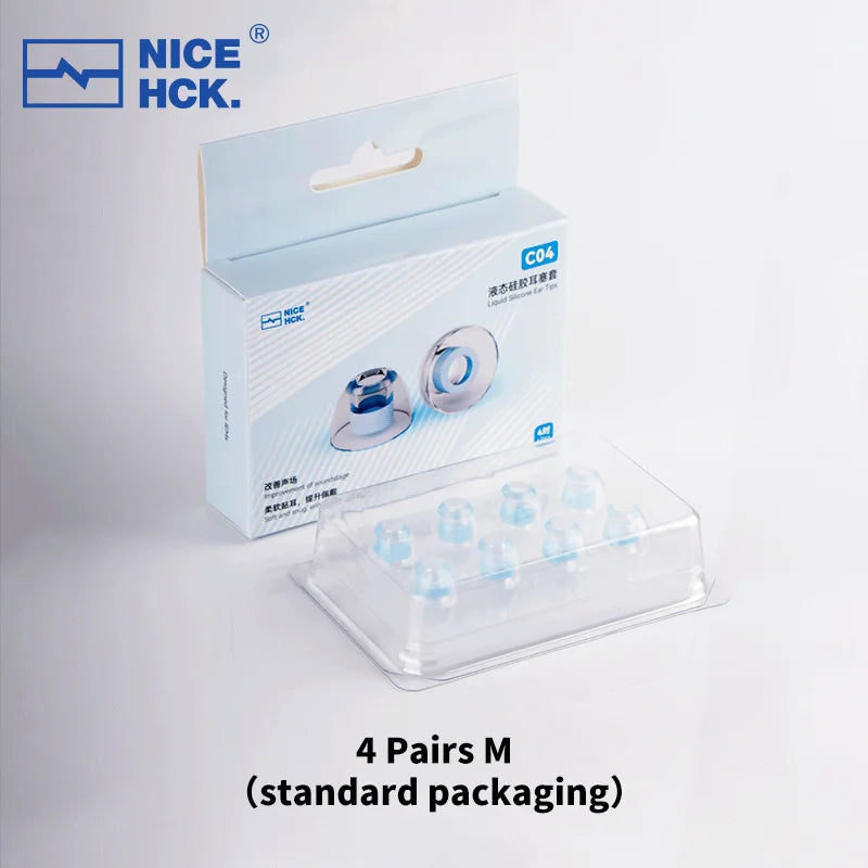 Liquid Silicone Ear Tips - Noise-Isolating Reusable Earbud Eartips, Soft Skin-Friendly Ear Caps (SS/S/M/L) Universal Fit
