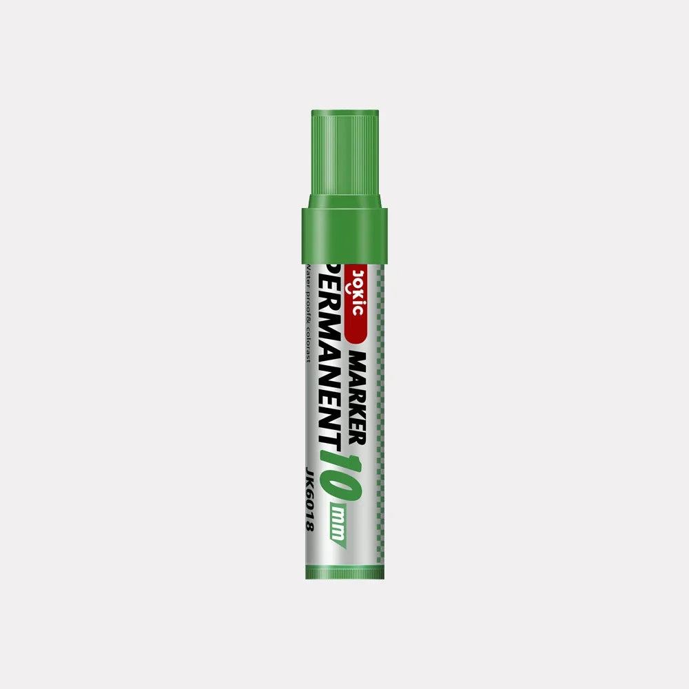 4-Pack Permanent Marker Pens - Waterproof Ink, Fine & 10 mm Chisel Tips, Black Blue Red Green