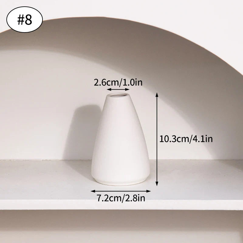 Ceramic Decorative Vase for Dried Flowers & Hydroponic Plants, Modern Table Ornament for Living Room Bedroom Office