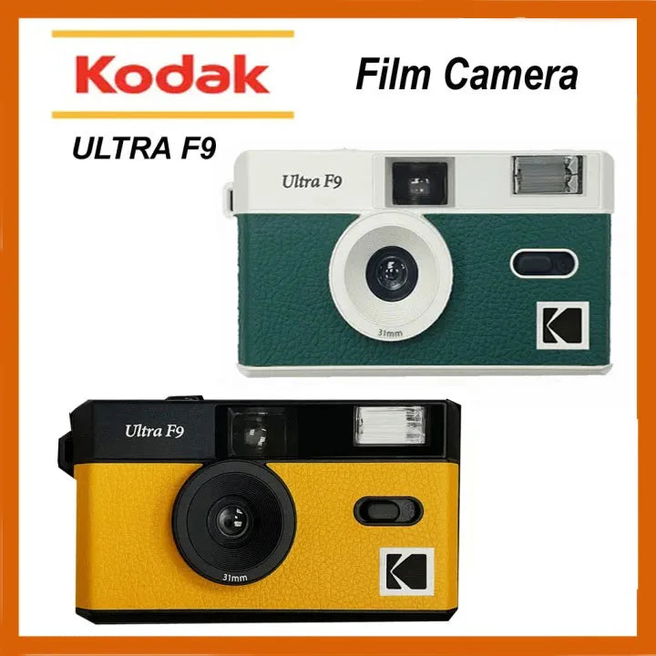 Reusable 35mm Film Camera — Classic Travel Point-and-Shoot with Built-In Flash, Yellow or Night Green