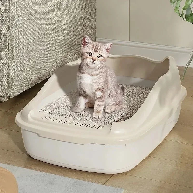 High-Sided Cat Litter Box — Anti-Splash Kitty Sandbox with Side Entry (14.5 x 11.5 x 6.3 in / 36.9 x 29.3 x 16 cm)
