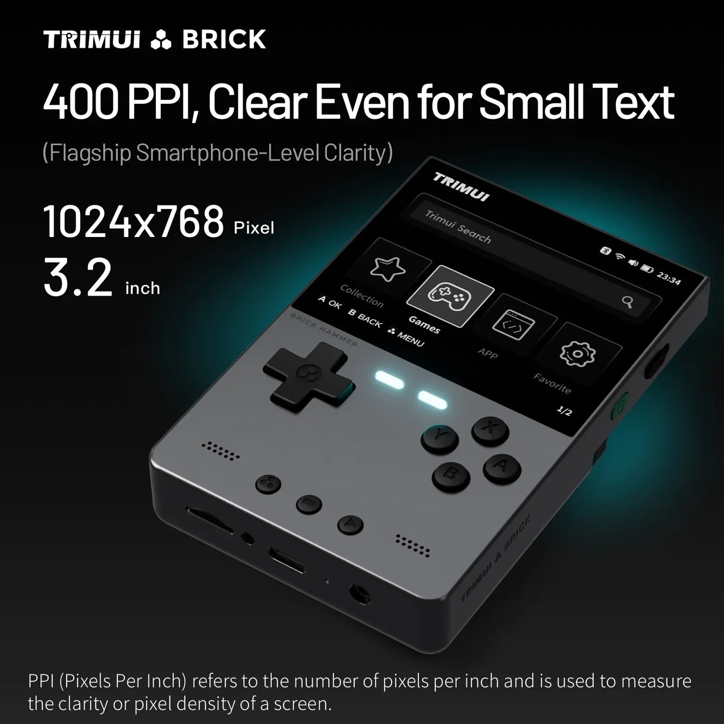Portable Handheld Retro Gaming Console 3.2-inch (81 mm) IPS — 13,000+ Built-in Games, 8GB + TF up to 1TB, 3000mAh Battery, Linux