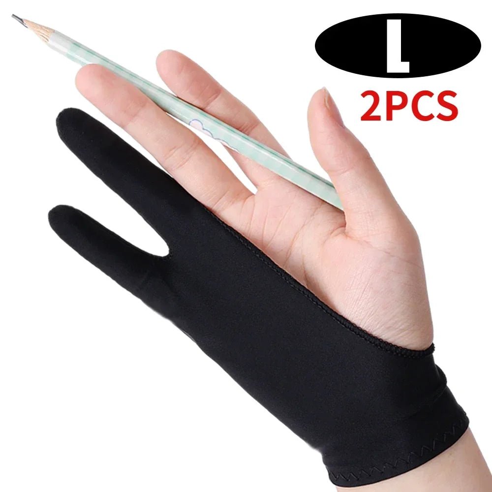 Two-Finger Drawing Glove — Anti-Smudge Palm Rejection Artist Glove for Graphics Tablets & iPad (1/2/4 Pack)