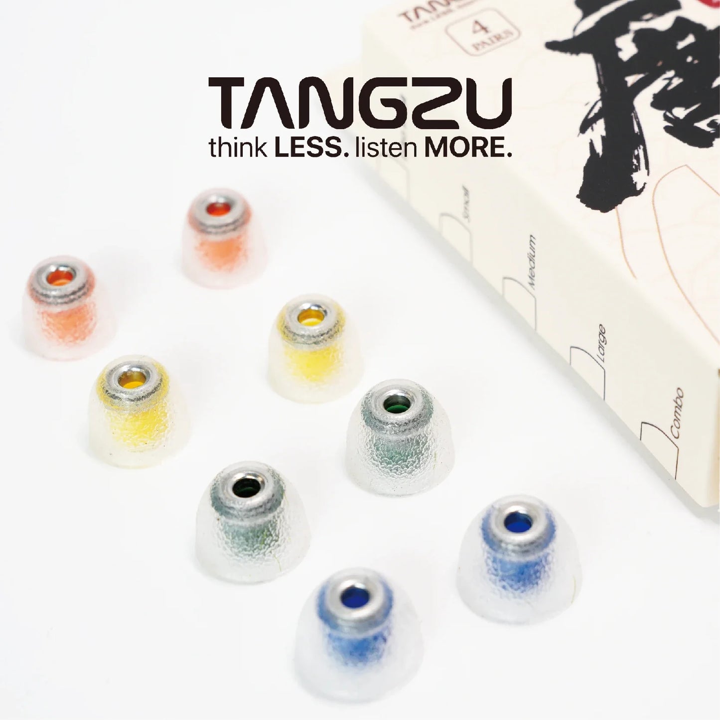 Liquid Silicone Hybrid Ear Tips with Venturi Stainless Steel Nozzle – Color-Coded XS/S/M/L