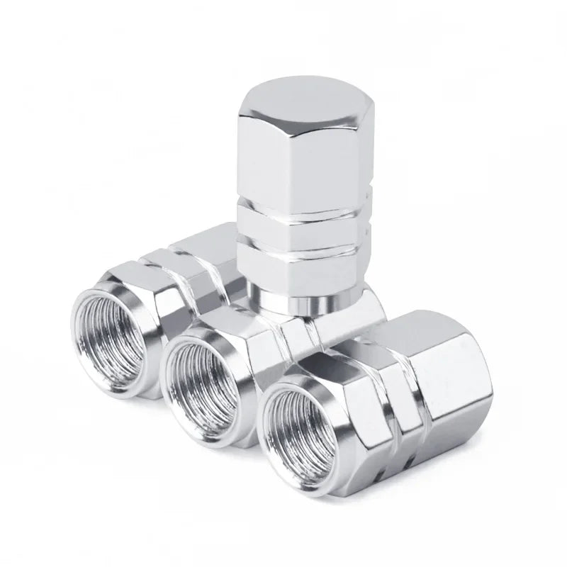 Aluminum Alloy Tire Valve Stem Caps — Dustproof Valve Caps for Car Motorcycle Bicycle (1.6 x 1.0 cm / 0.63 x 0.39 in)