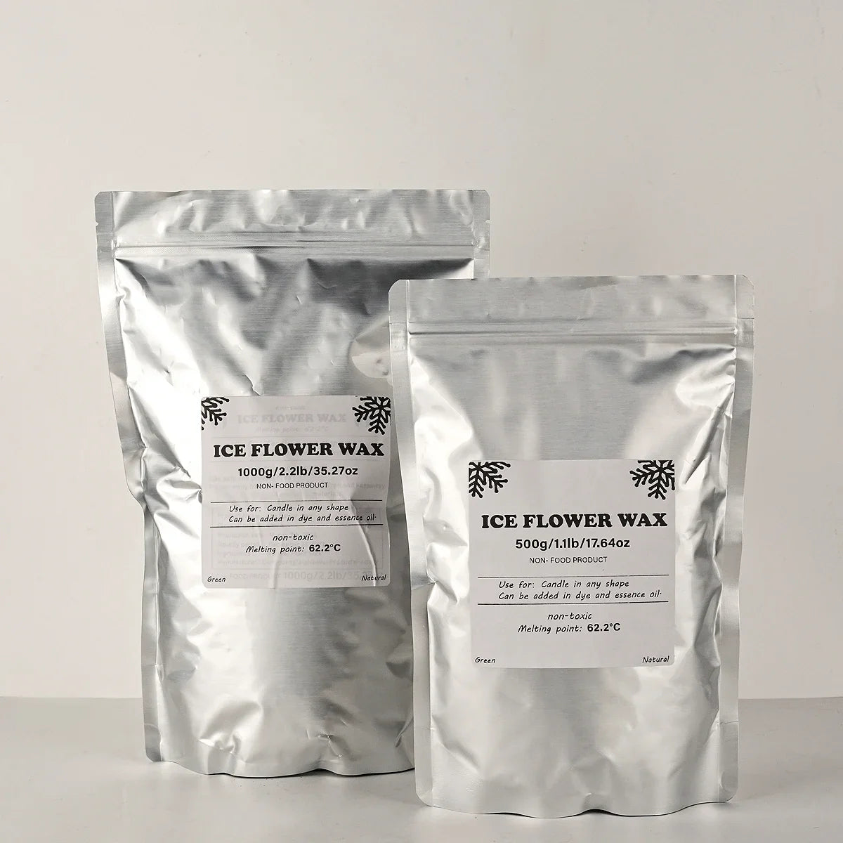 White Sand Wax 500–1000g (17.6–35.3 oz) for DIY Candle Making — Snowflake Wax Pearls & Ice Flower Scented Candle Accessories