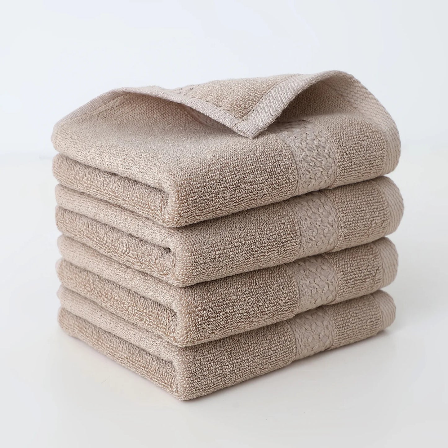 4-Pack Pure Cotton Square Face Towels 30 x 30 cm (11.8 x 11.8 in) Soft Absorbent for Face, Bath & Household
