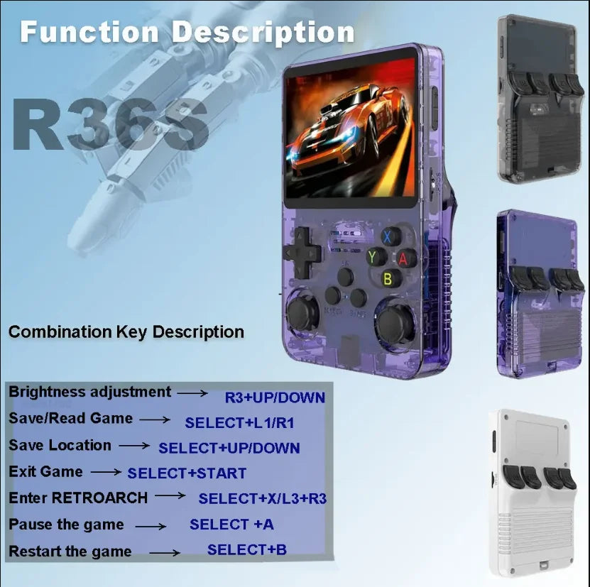 Retro Handheld Game Console 3.5-inch (8.9 cm) IPS Screen Portable Pocket Gaming Player 64GB/128GB Preloaded 15,000+ Games
