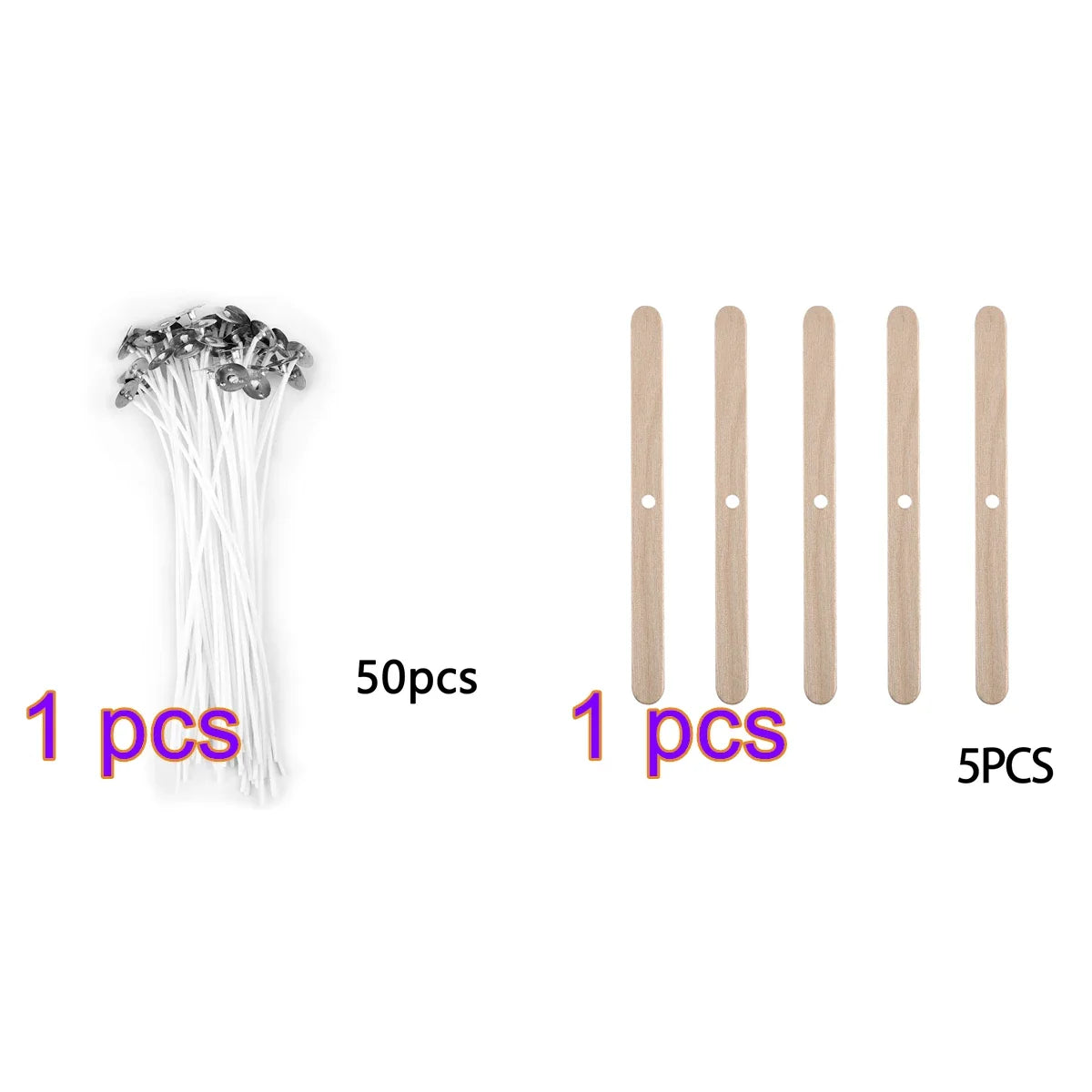 Pre-Waxed Pure Cotton Candle Wicks — 50/100 Pack, Smokeless DIY Candle Wicks, Multiple Lengths 2.6–20 cm (1.0–7.9 in)