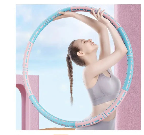 Weighted Detachable Hula Hoop for Women — 6-Section 90 cm (35.4 in) Fitness Hoop for Waist, Core & Home Workout