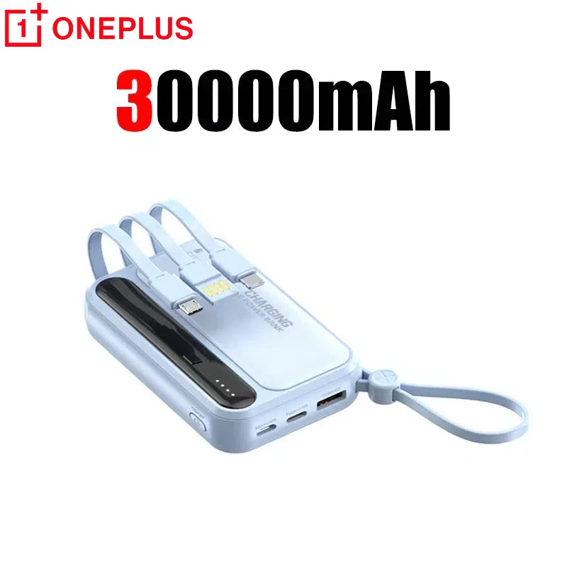 4-in-1 50000mAh Portable Power Bank with Built-in Cables & LED Digital Display — Universal Charger for Smartphones & Tablets