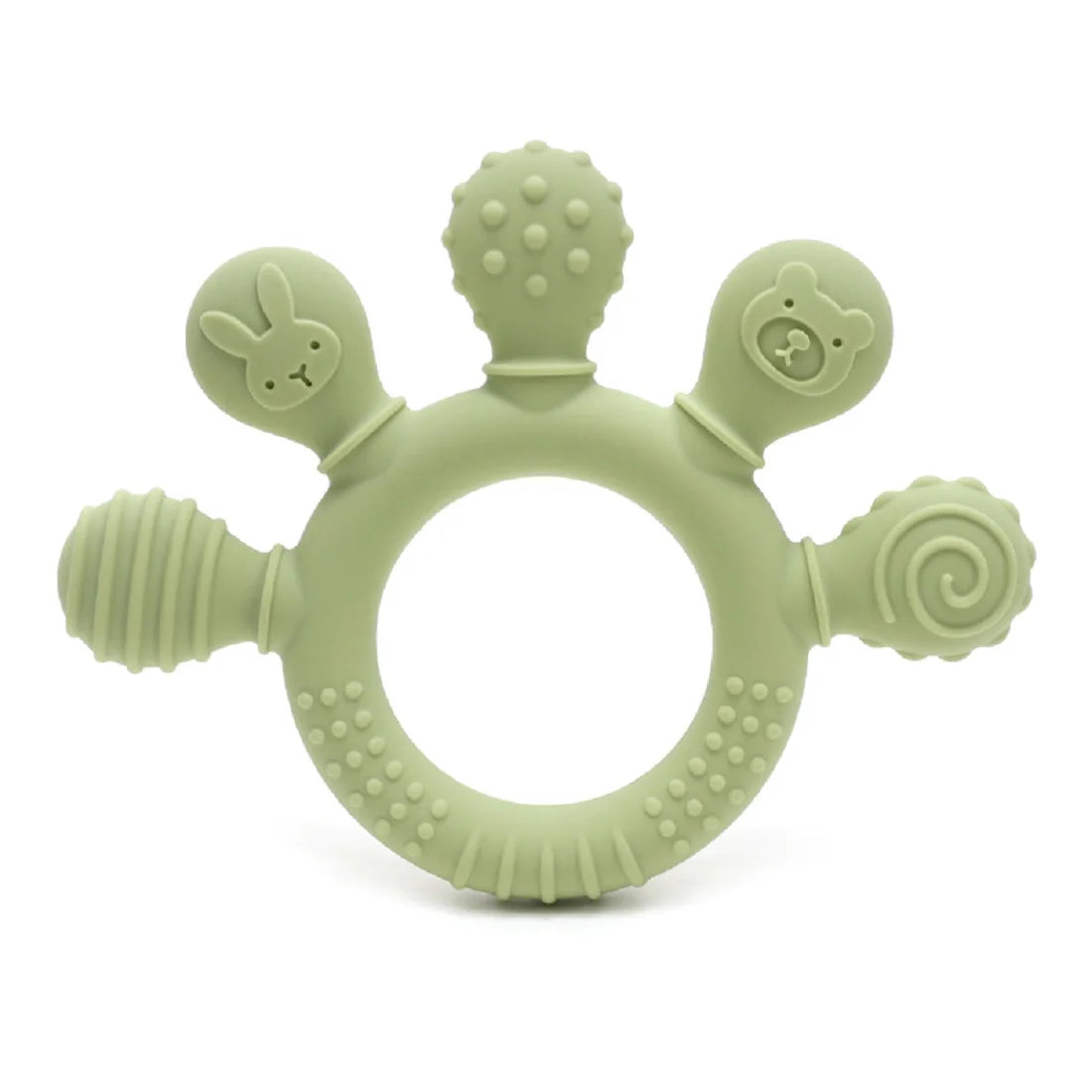 Silicone Baby Teether 0-12 Months Chew Beads Sensory Gum Relief Ring