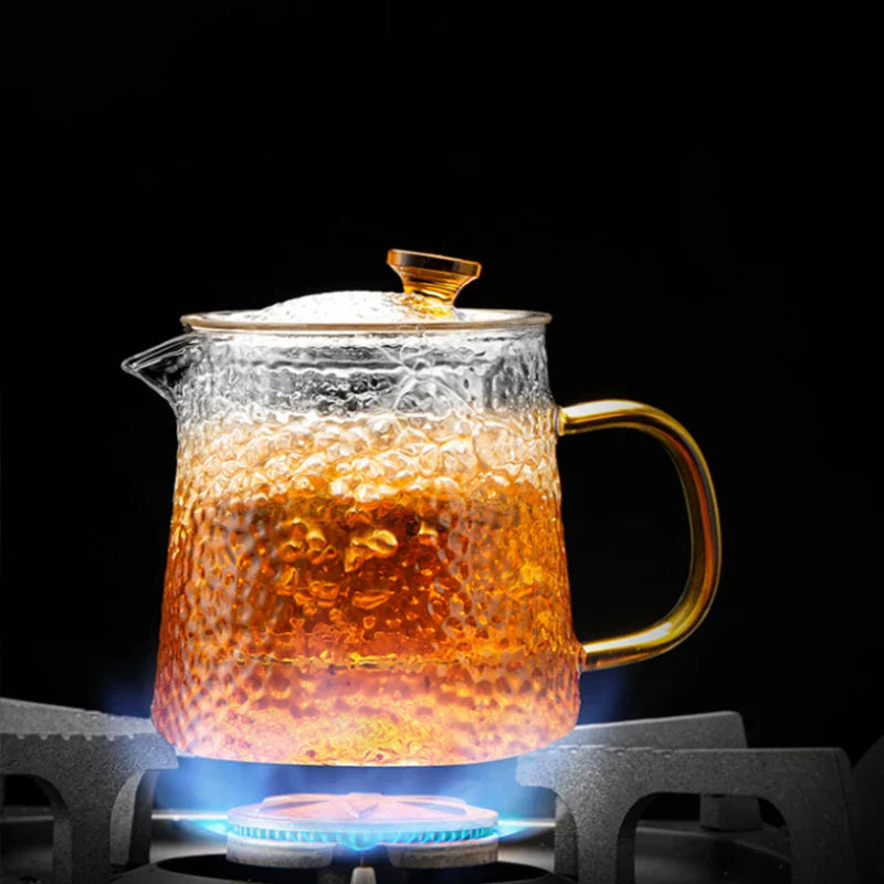Heat-Resistant Borosilicate Glass Teapot 450 mL (15.2 oz) — Kung Fu Tea Kettle for Puer, Coffee & Office