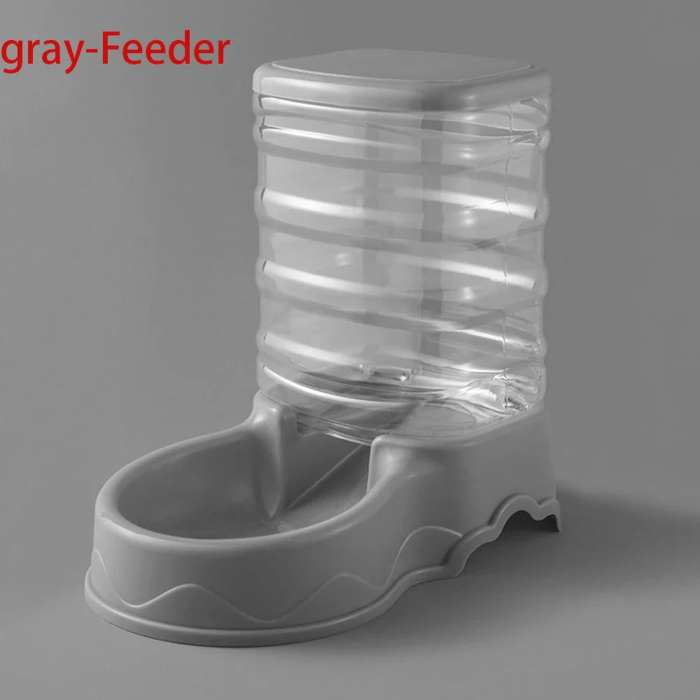 Gravity Pet Feeder and Water Dispenser for Cats and Small Dogs – Transparent PP Hopper, Pink, Blue, Gray