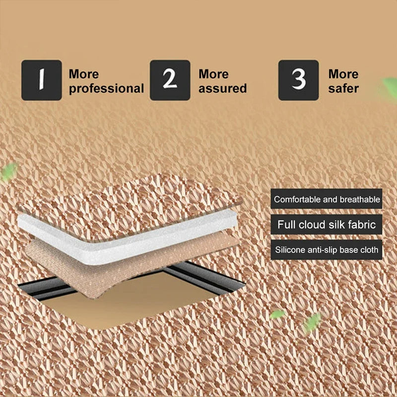 Summer Breathable Ice Silk Car Seat Cushion Cover - Cooling Non-Slip Universal Front & Rear Seat Protector Pad