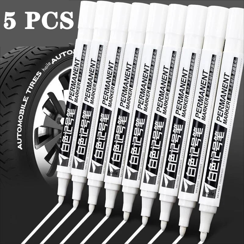 White Opaque Oily Waterproof Gel Marker Pen - Multi Nib Sizes 0.8/1.0/2.0/2.8mm for DIY, Graffiti, Sketching
