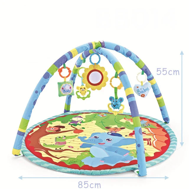 Baby Activity Gym Play Mat with Toy Rack – Educational Crawling Blanket & Infant Sensory Rug