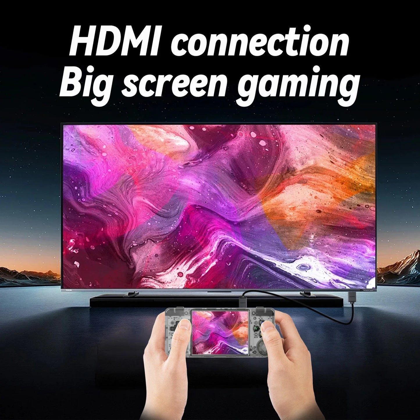 Handheld Retro Game Console 2.83-inch (72 mm) IPS Screen Linux 64GB TF 3100mAh Battery HDMI Output 5000+ Built-in Games