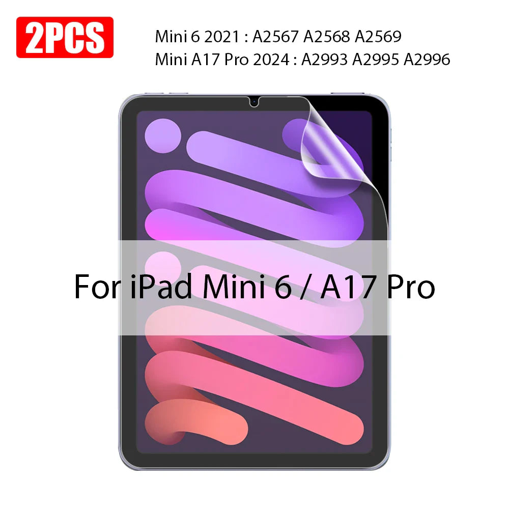 Matte Paper-Like Screen Protector for iPad — 2-Pack Anti-Glare, Scratch-Resistant Film, Pen Writing Feel (13"/33.0 cm, 12.9"/32.8 cm, 11"/28.0 cm, 10.9"/27.7 cm, 10.2"/25.9 cm, 8.3"/21.1 cm)