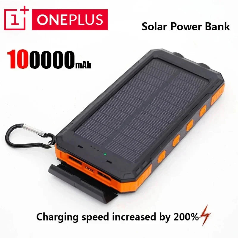 Solar Power Bank 200000mAh 120W Fast Charge Portable External Battery with Solar Panel, SOS & LED Light