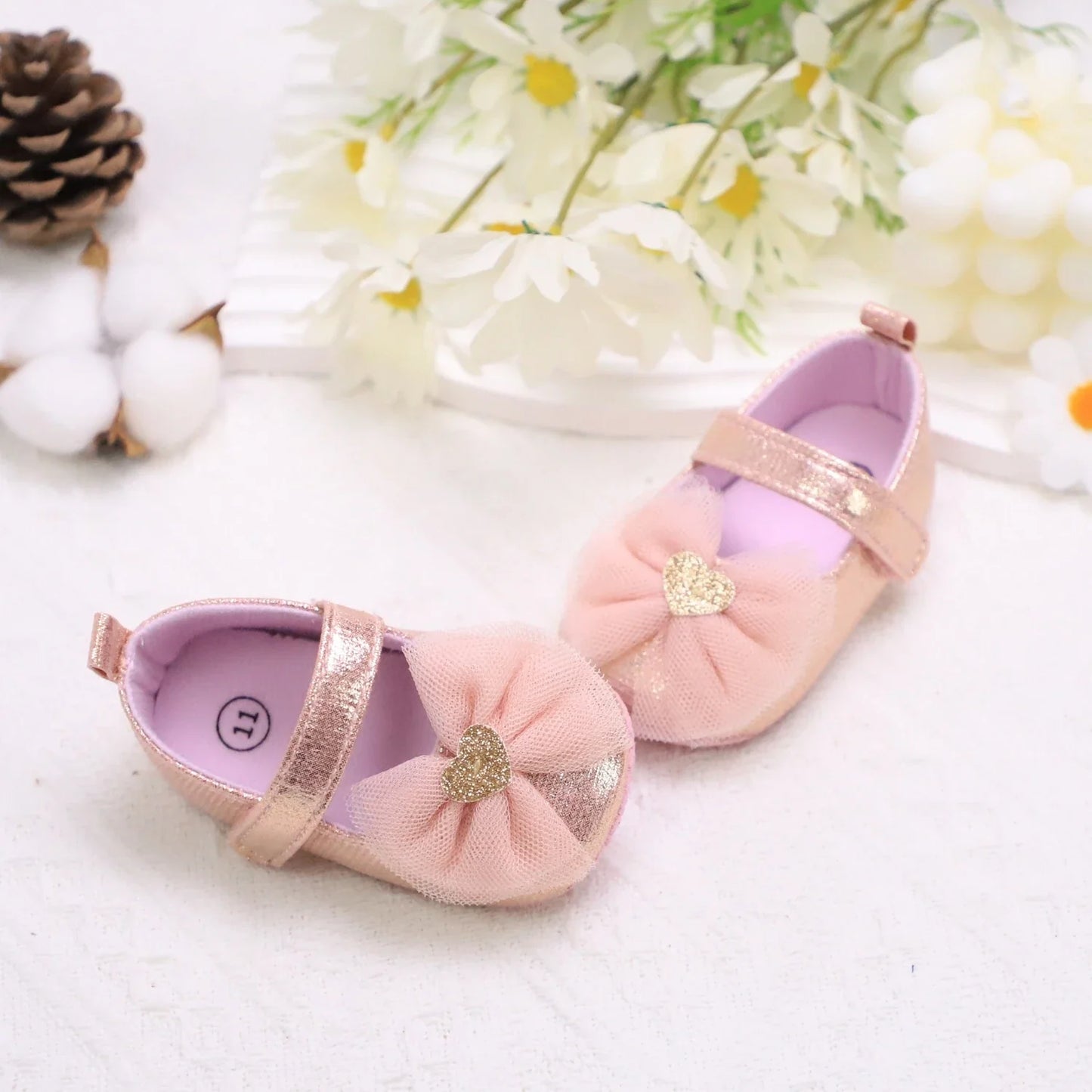 Baby First Walkers Breathable Non-Slip Toddler Shoes for Girls Princess Lace