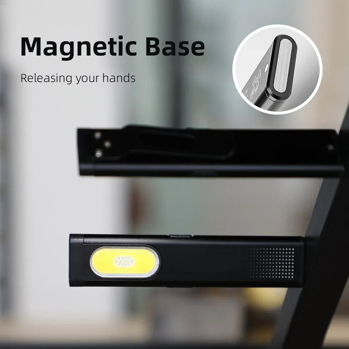 USB-C Rechargeable LED Keychain Flashlight 800 lm Mini Magnetic Waterproof Pocket Torch Work Light
