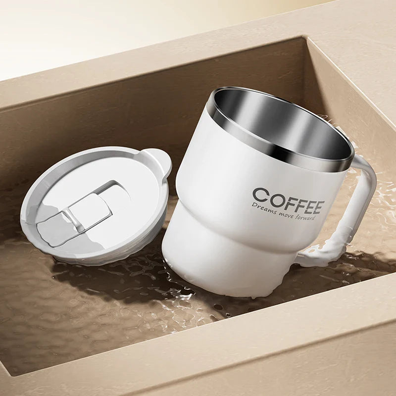 400ml (13.5oz) Double-Layer Insulated 304 Stainless Steel Coffee Mug – Sealed Travel Tumbler for Hot & Cold Drinks