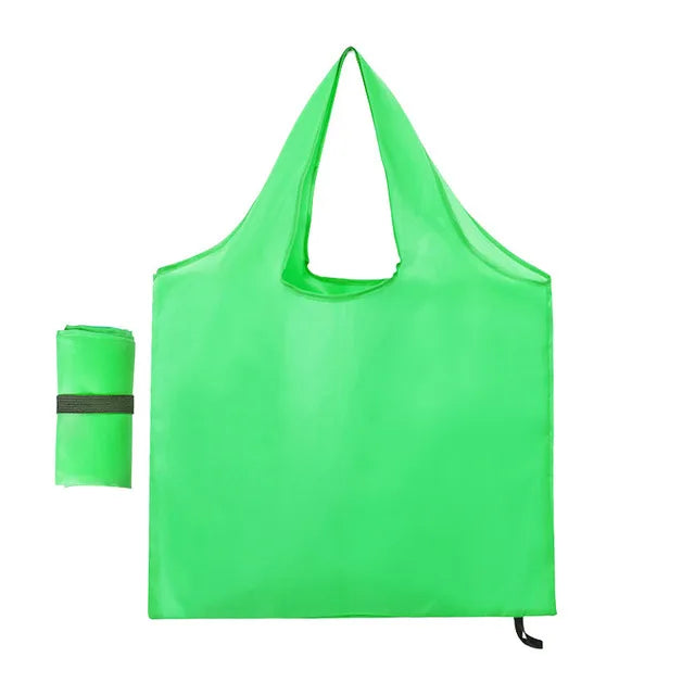 Foldable Reusable Grocery Tote Bag, Lemon Print Eco-Friendly Travel & Beach Pouch