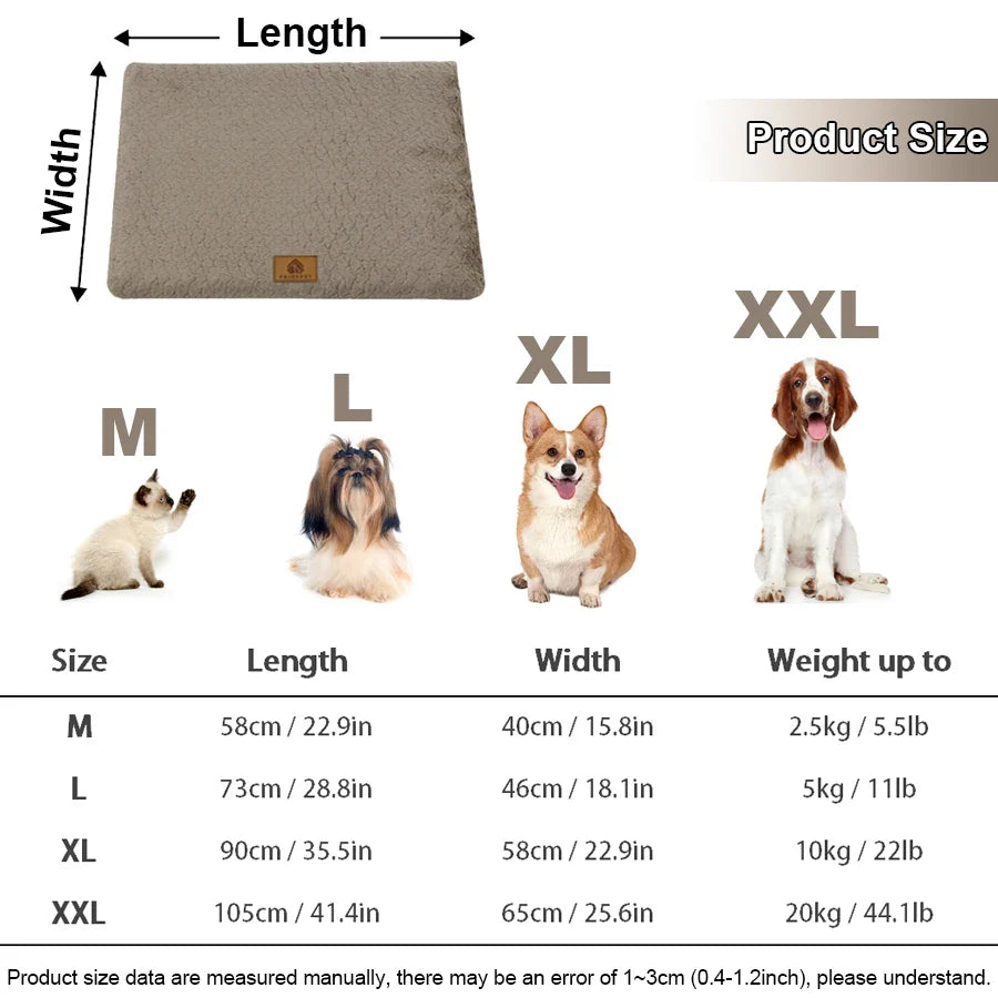 Short Plush Removable Washable Pet Bed - High Elasticity Non-Collapse Cushion for Small and Medium Dogs and Cats