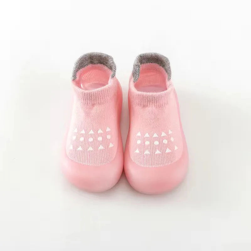 Combed Cotton Anti-Slip Breathable Soft Sole Baby First Walker Shoes Mesh Floor Socks