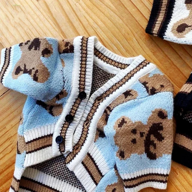 Striped Cotton Cardigan Sweater for Small Dogs & Cats – Warm Pet Coat for Chihuahua, Puppy, Kitten (XS-XL)