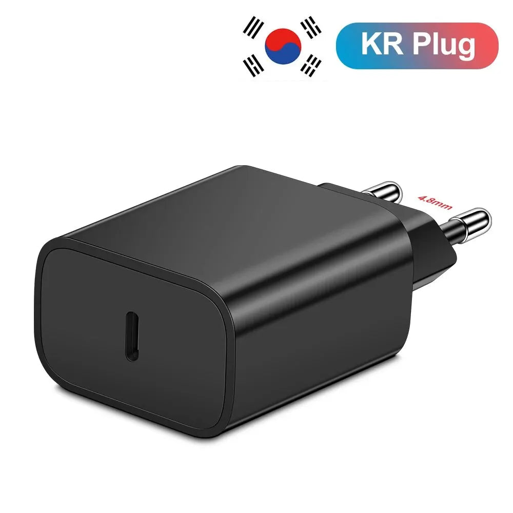 20W USB-C PD Fast Charger with USB-C Cable — 1-Port Wall Adapter for iPhone 15, Samsung S23 Ultra, Xiaomi Redmi Note 12