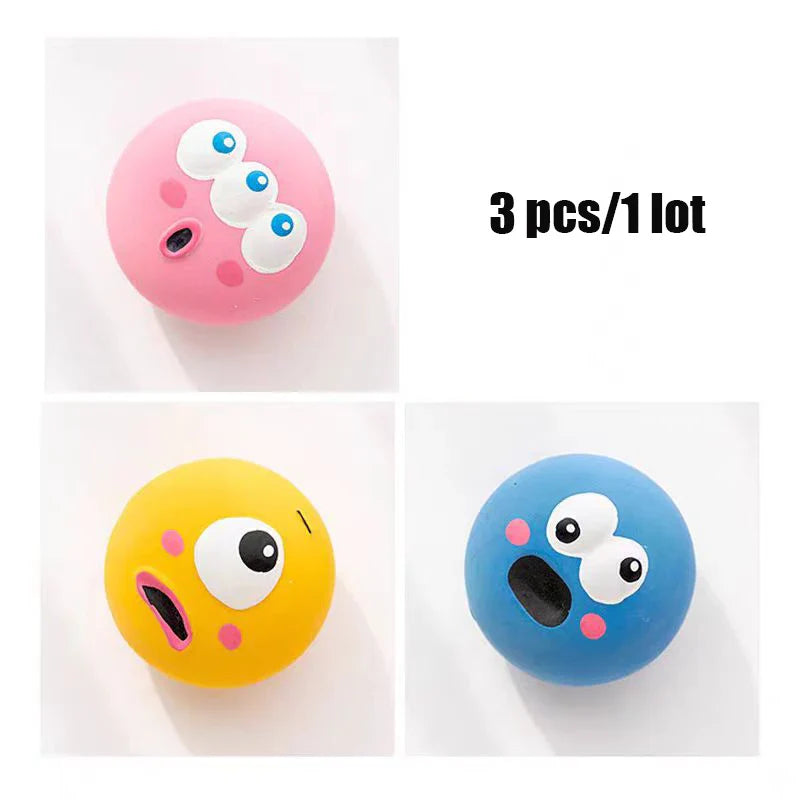 Dog Squeaky Chew Ball - Bite-Resistant Rubber Dental Cleaning Toy