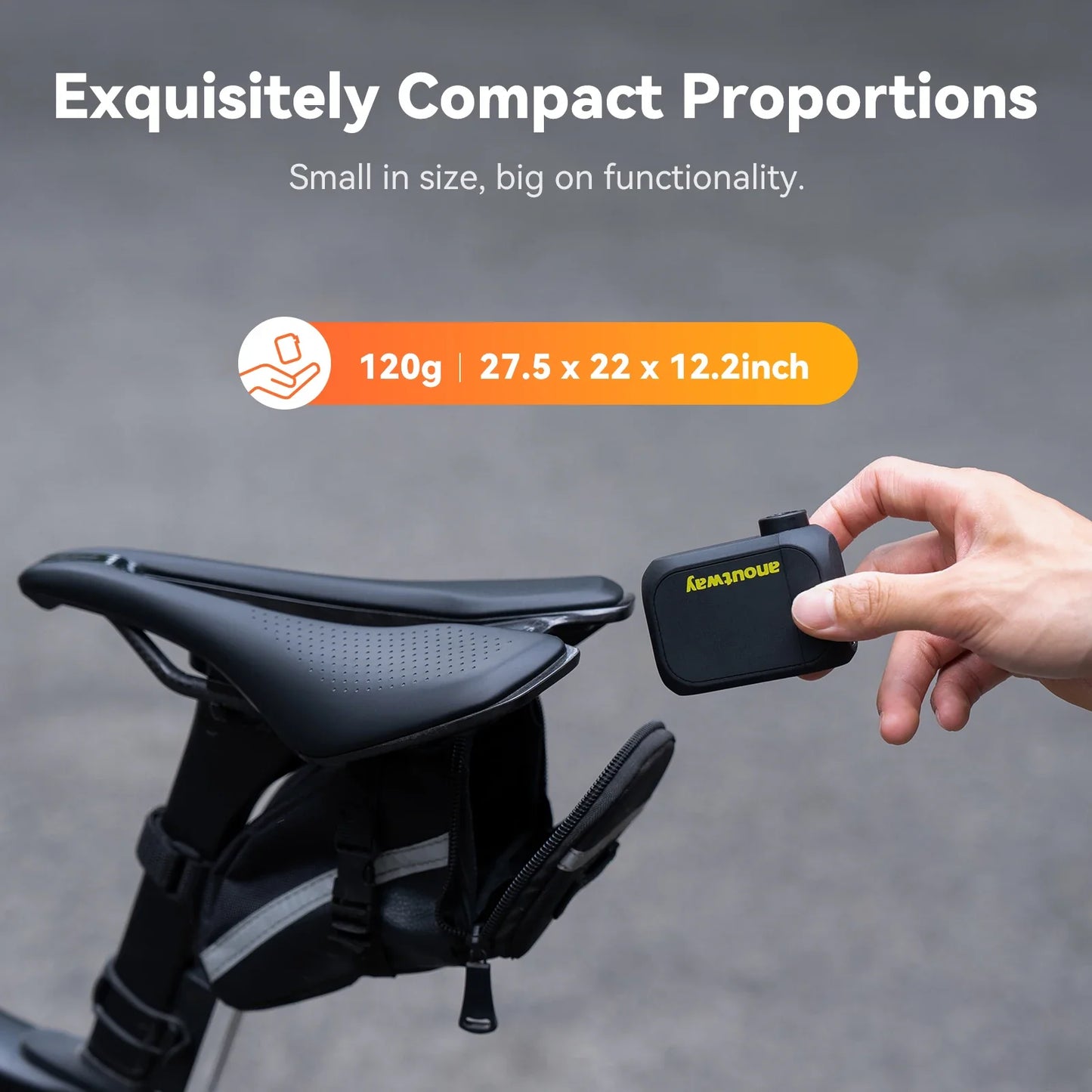 Mini Cordless Electric Bike Tire Inflator - Portable 120 PSI Pump with Digital Display & USB-C Fast Charge