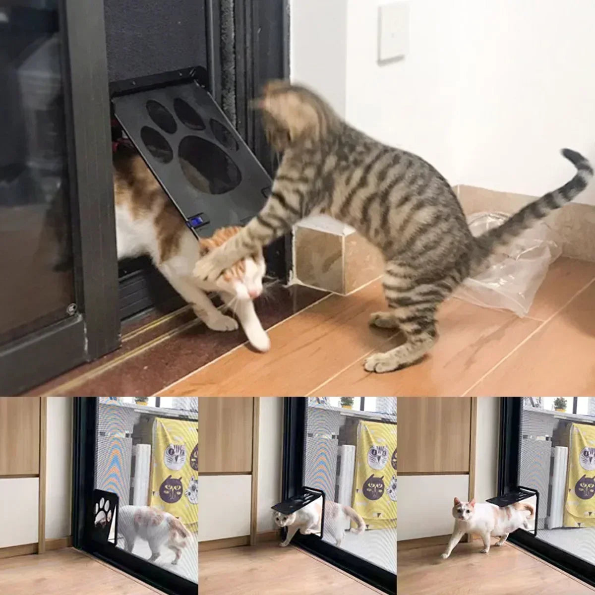 Lockable Magnetic Pet Door Flap for Cats & Dogs - Screen Window & Gate, L (9.4×11.4 in / 24×29 cm) & XL (14.6×16.5 in / 37×42 cm) Easy Install