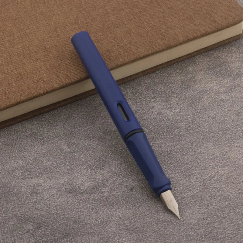 Matte Purple Fountain Pen – Plastic Body with EF/F Stainless Steel Nib, 0.38mm Fine Tip for School & Office