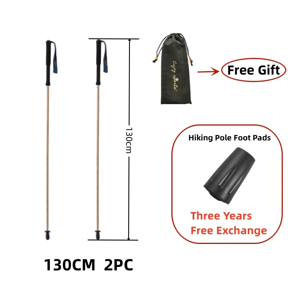 Ultralight Carbon Fiber Trekking Poles 5-Section Folding Anti-Shock Hiking and Walking Sticks 110/120/130 cm (43/47/51 in)
