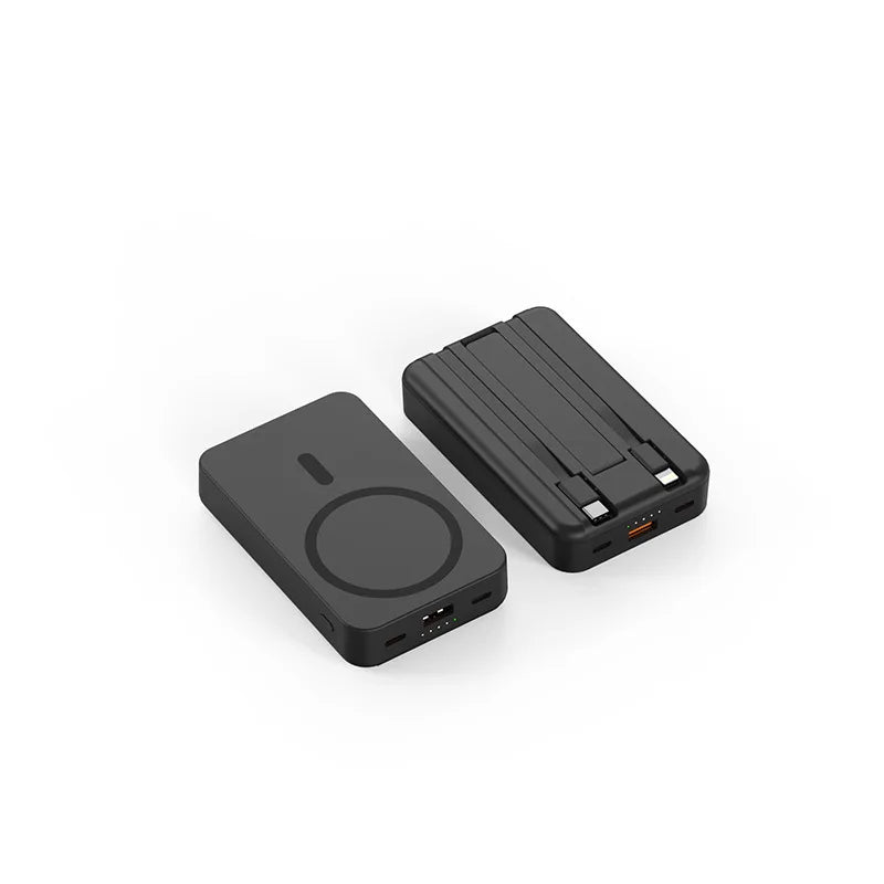 3-in-1 20,000mAh Magnetic Wireless Power Bank with Built-In Cable, USB-C PD 10W Portable Charger