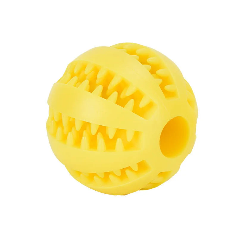 Interactive Rubber Dog & Cat Toy Ball, Puppy Chew Toy, Treat Feeder & Tooth-Cleaning Silicone Ball