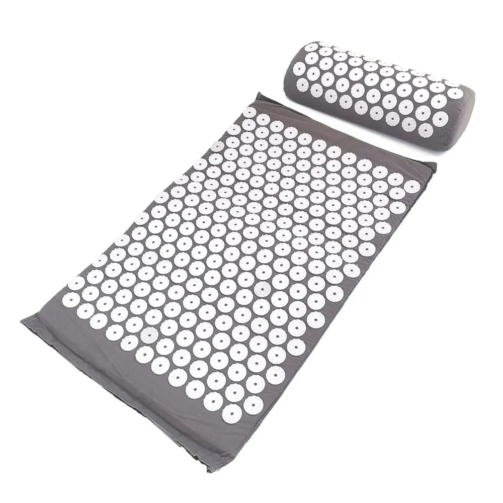 Acupressure Spike Mat & Pillow Set – 26 x 16 x 0.8 in (66 x 40 x 2 cm) Back & Neck Pain Relief Massage