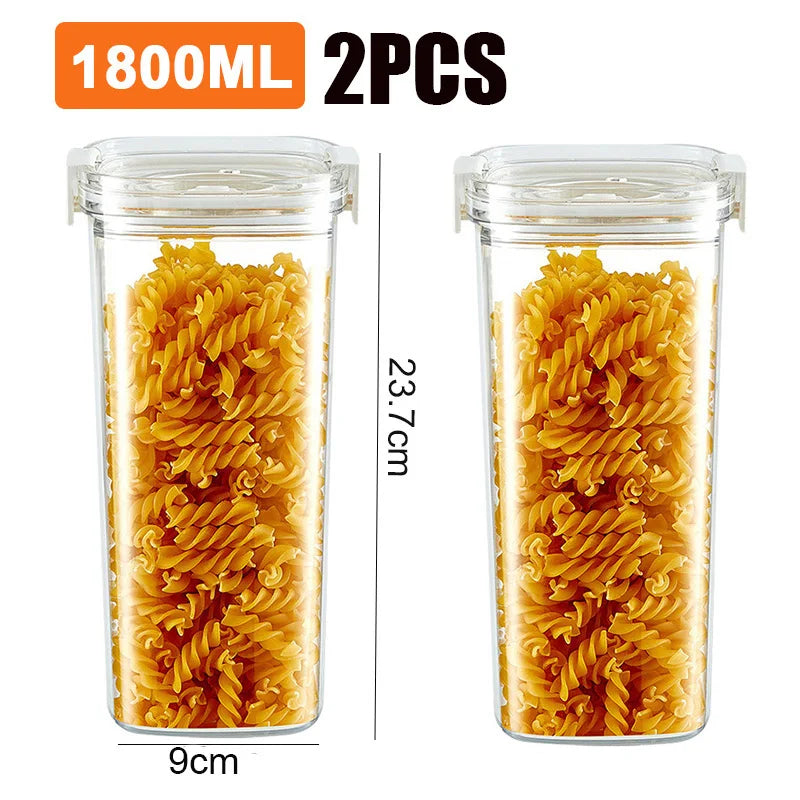 Airtight Vacuum-Seal Food Storage Canister – 460ml / 700ml / 1300ml / 1800ml (15.5–60.9 fl oz) for Coffee, Tea & Cereal
