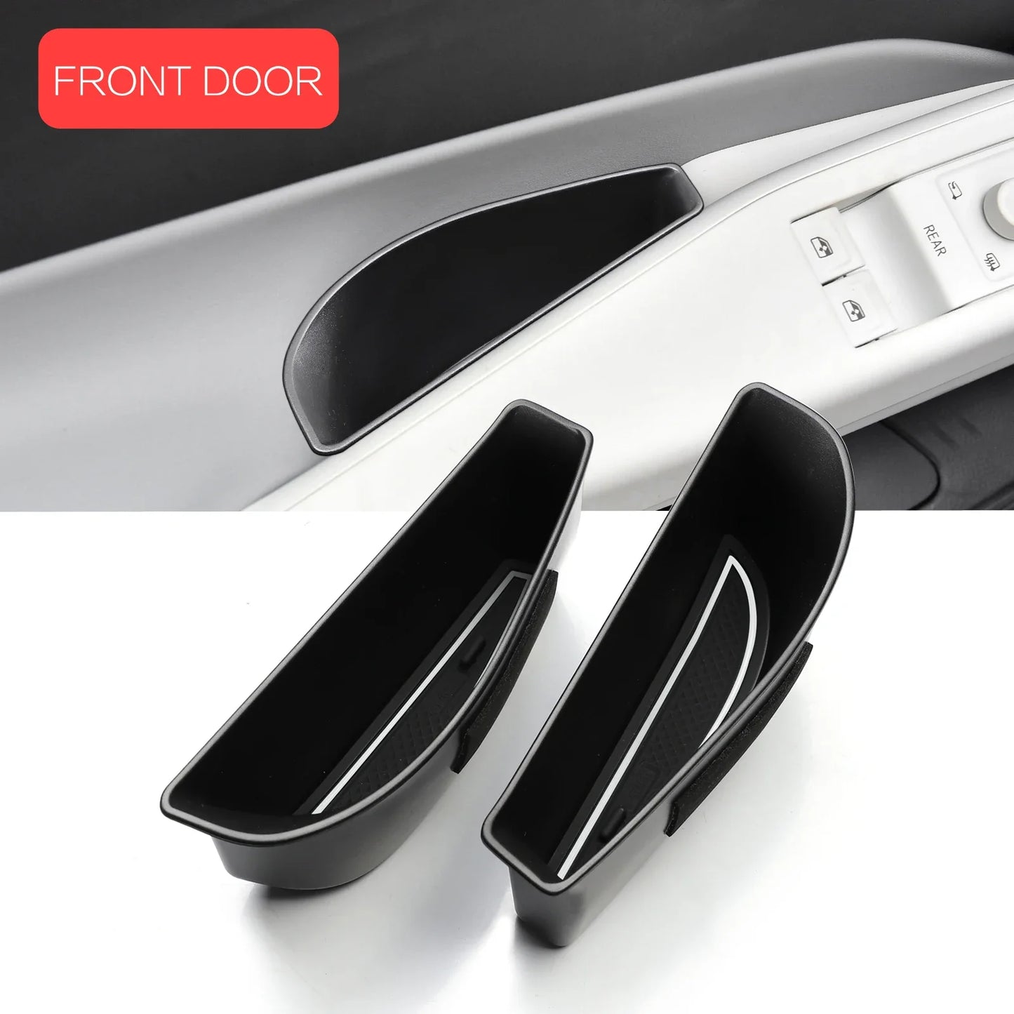 Car Door Handle Storage Tray Organizer for ID.4, Armrest Holder — 2pc (Front) or 4pc (Front & Rear)
