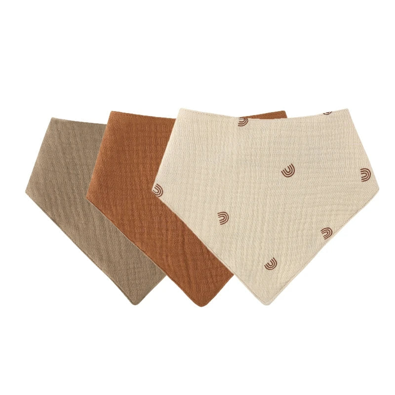 Baby Cotton Bandana Bibs - Triangle Burp Cloths for Feeding & Drool, 16.5 x 7.5 in (42 x 29 cm) - 3/4/5-Pack Unisex