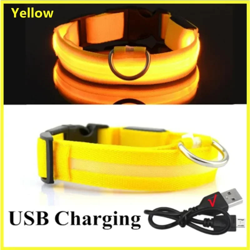LED Dog Collar – 3-Mode USB Rechargeable or CR2032 Battery Glow Light, Adjustable Waterproof Night Safety Collar for Cats & Dogs