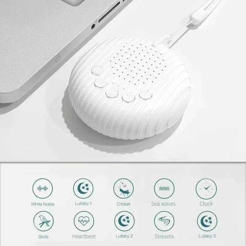 Baby White Noise Machine 10 Soothing Sounds | Volume Adjustable Portable Rechargeable Sleep Aid with USB