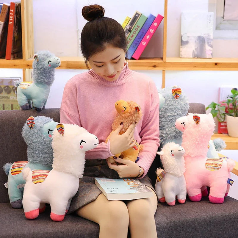 25cm (9.8 in) Smile Alpaca Llama Plush Toy - Soft Stuffed Animal Throw Pillow for Kids and Home Decor