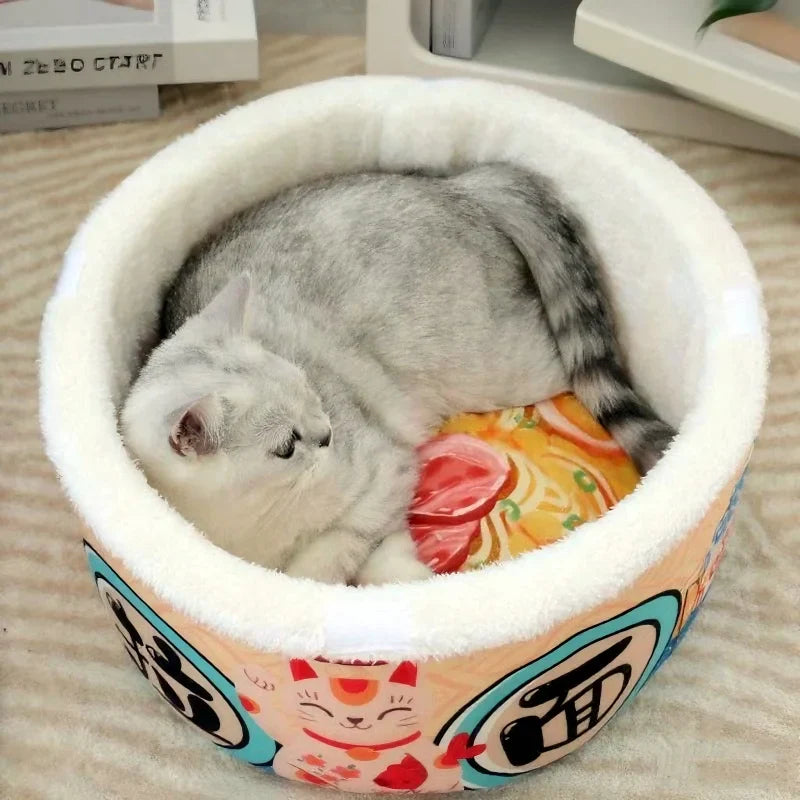 Extra Large Pet Bed Instant Noodle Nest for Dogs and Cats with Removable Cover and Anti-Slip Base